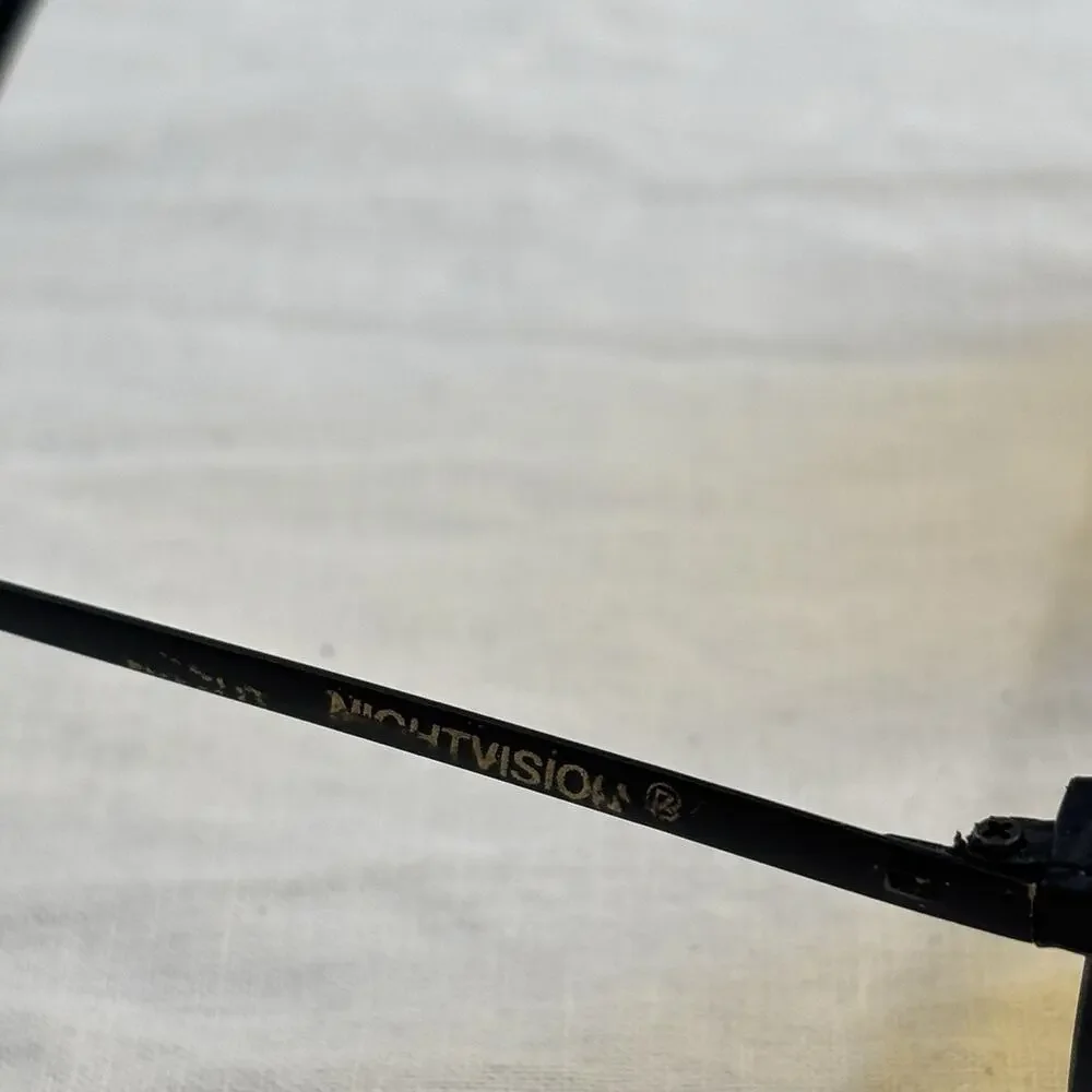 Night Vision By Amber Vision Aviator Sunglasses VTG 80’S Night Driving Glasses